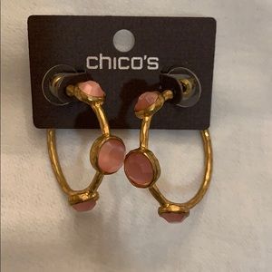 Chico’s pink and gold hoops